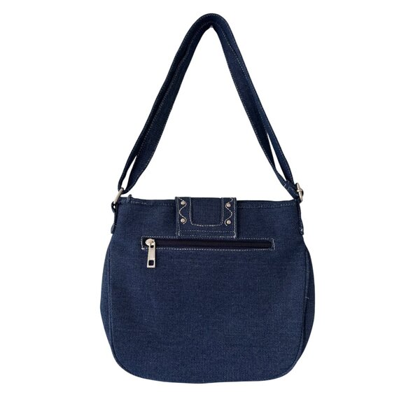 Canyon Sky Womens Denim Crossbody Bag With Turquoise Embellishment - Picture 4 of 12